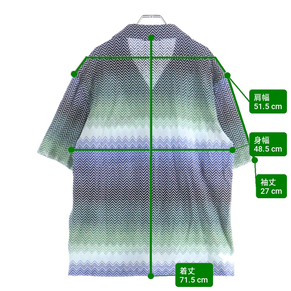 MISSONI(ミッソーニ) オープンカラー コットン ジグザク 半袖シャツ マルチ US25SJOJ