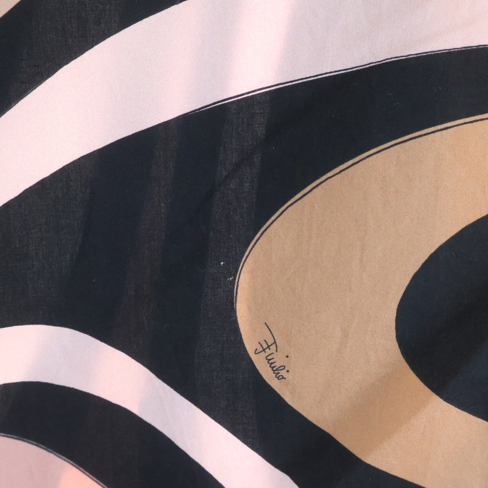 EMILIO PUCCI(エミリオプッチ) Marmo Print Bowling Shirt プリント総柄 オープンカラー 半袖シャツ ピンク/ブラック 5HRJ91 5H760 レディース