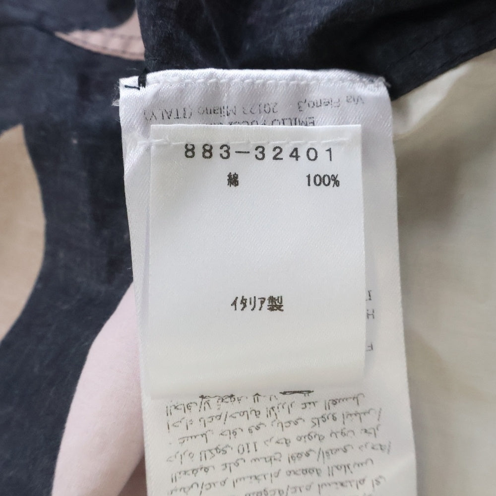 EMILIO PUCCI(エミリオプッチ) Marmo Print Bowling Shirt プリント総柄 オープンカラー 半袖シャツ ピンク/ブラック 5HRJ91 5H760 レディース