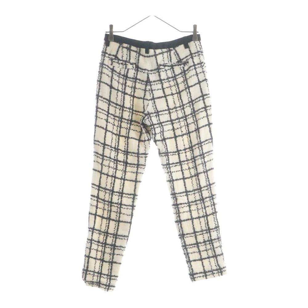 AKIRA NAKA(アキラナカ) ツイードチェック テーパード ロングパンツ ホワイト レディース AW13-21