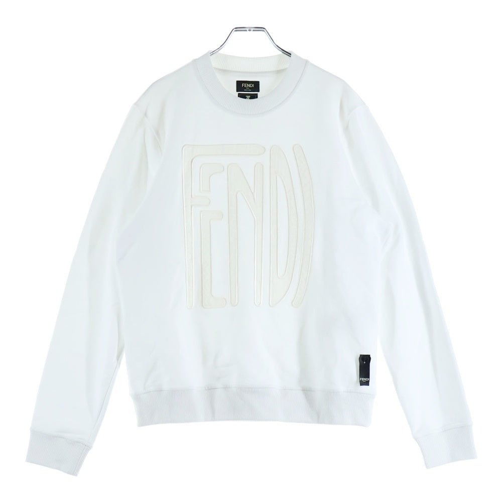 FENDI(フェンディ) FFロゴ クルーネック スウェット トレーナー ホワイト FY0178 AE0C