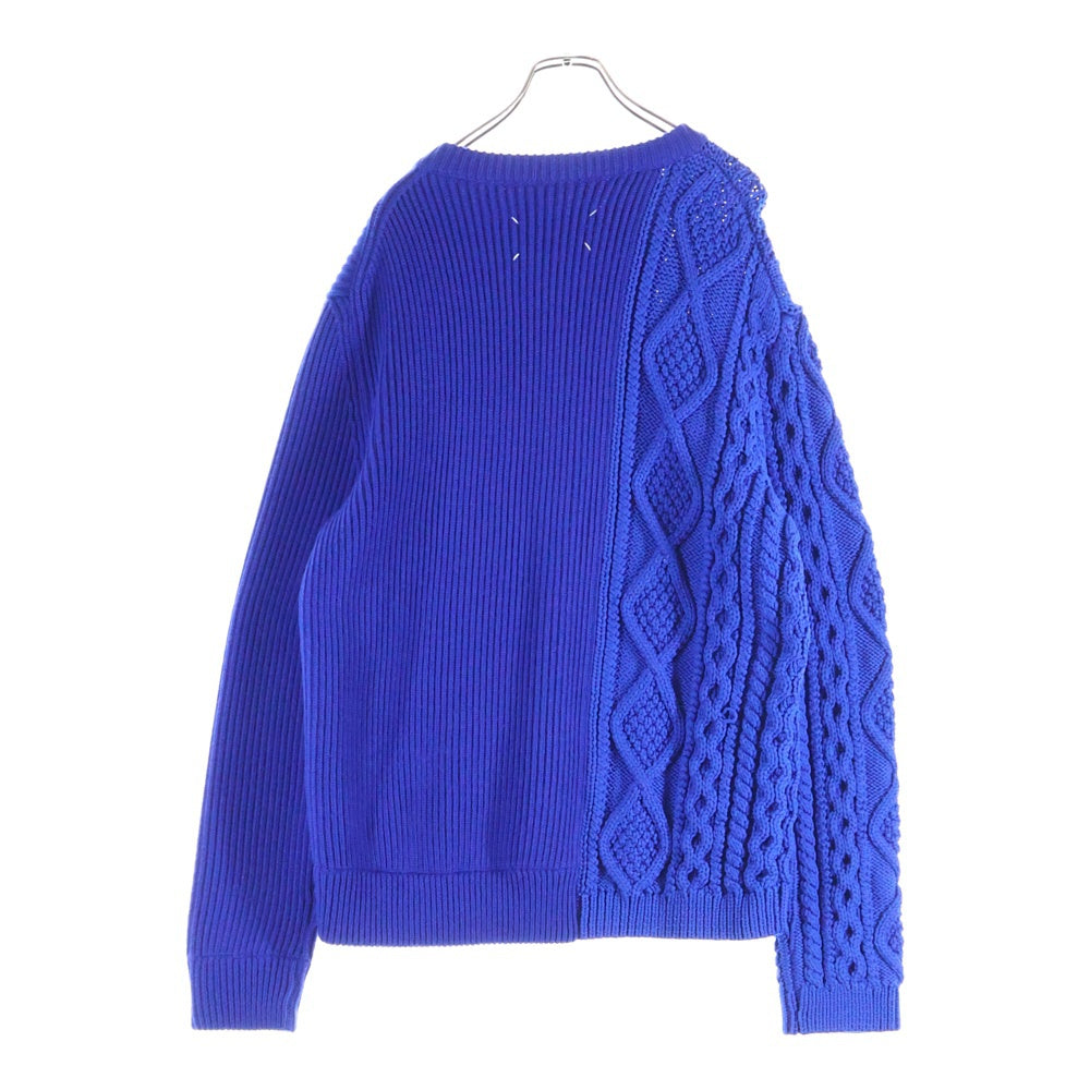 Maison Martin Margiela(メゾンマルタンマルジェラ) リブケーブル切替 ニットセーター ブルー S50GP0137 S16574