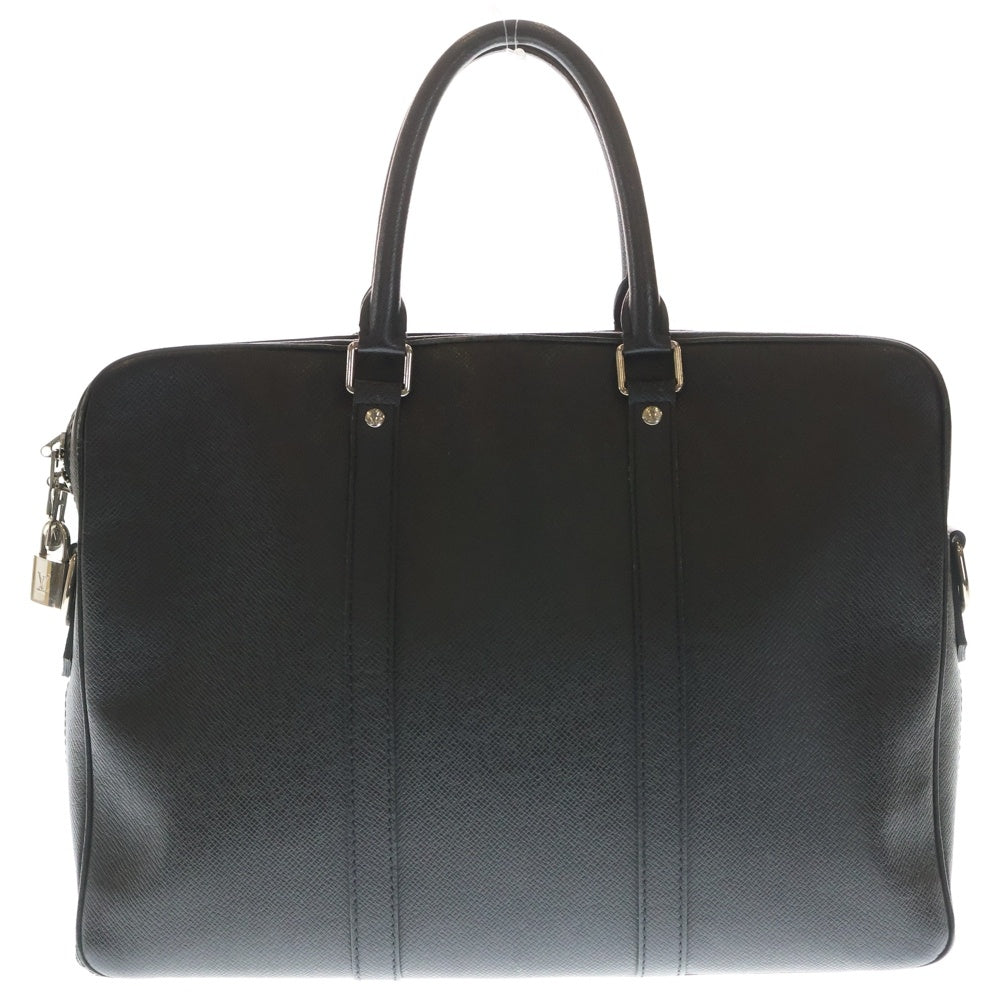 LOUIS VUITTON(ルイヴィトン) ポルトドキュマン ヴォワヤージュ タイガ レザー 2WAY ショルダーバッグ ビジネスバッグ ハンドバッグ ブラック M30638 FL4147