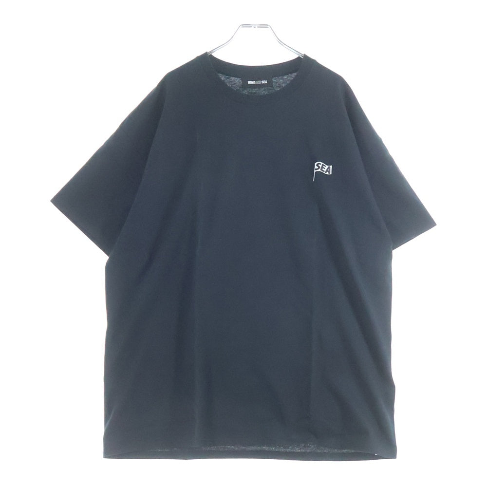 WIND AND SEA(ウィンダンシー) SEATOMO-DLM TEE ロゴ刺繍 クルーネック 半袖Tシャツ カットソー ブラック WDS-CS-301