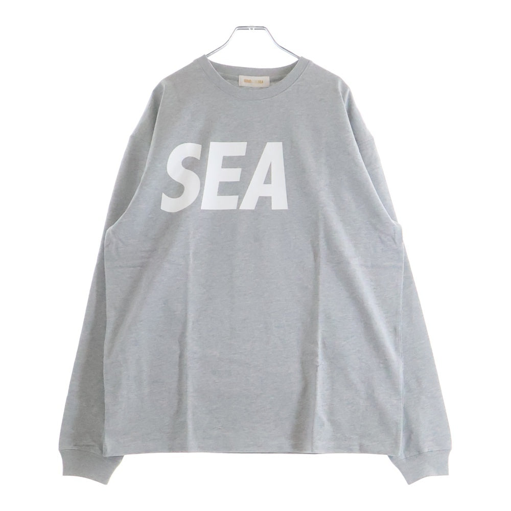 WIND AND SEA(ウィンダンシー) 22SS SEA L/S TEE ロゴプリント クルーネック 長袖Tシャツ カットソー グレー WDS-SEA-22S-01