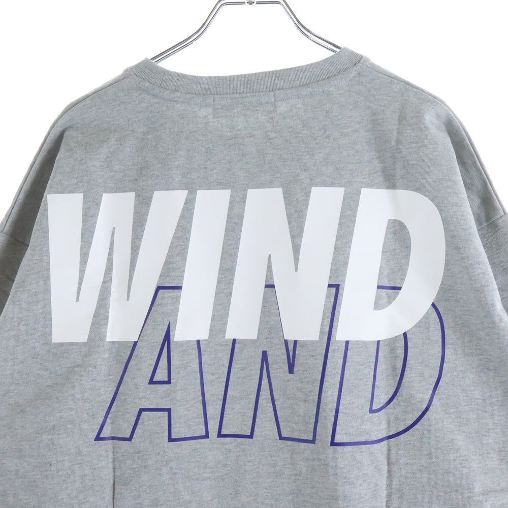 WIND AND SEA(ウィンダンシー) 22SS SEA L/S TEE ロゴプリント クルーネック 長袖Tシャツ カットソー グレー WDS-SEA-22S-01