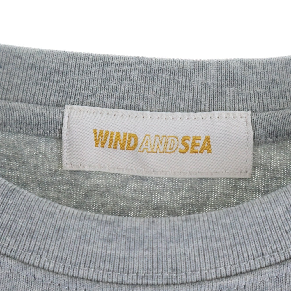 WIND AND SEA(ウィンダンシー) 22SS SEA L/S TEE ロゴプリント クルーネック 長袖Tシャツ カットソー グレー WDS-SEA-22S-01