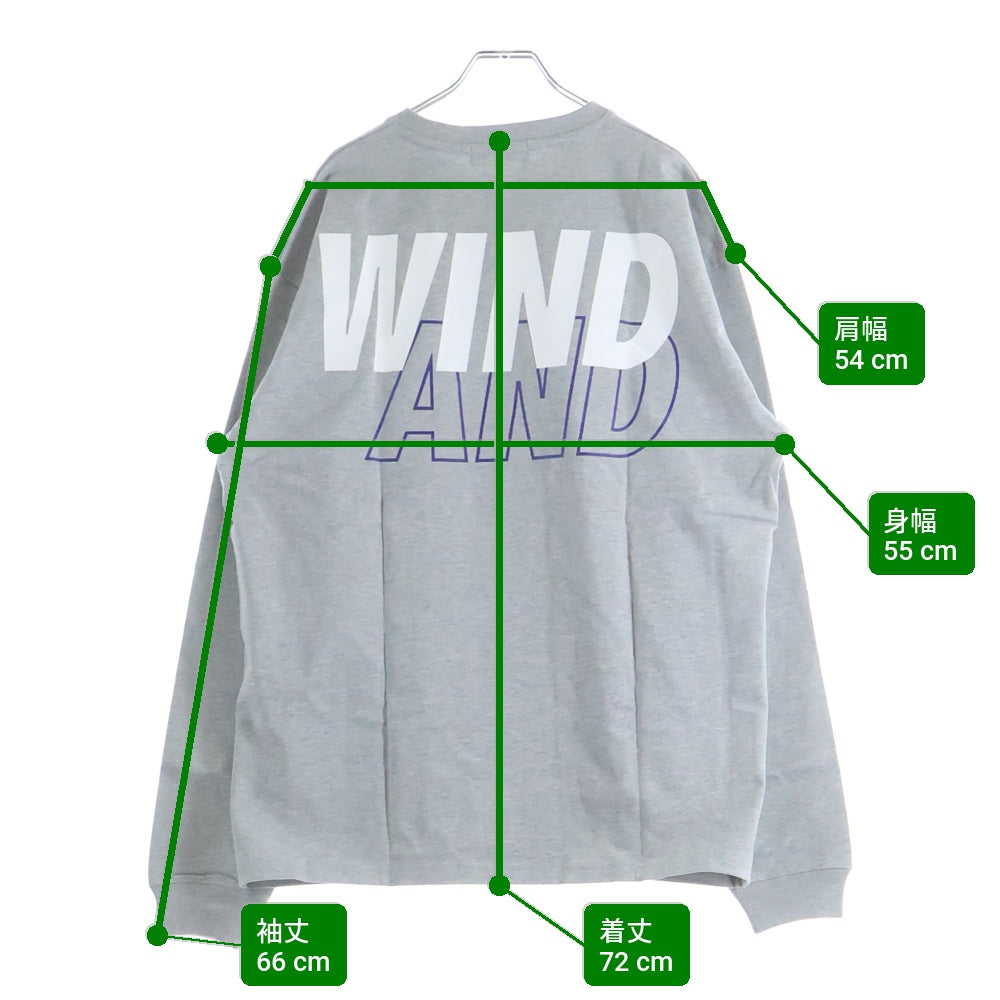 WIND AND SEA(ウィンダンシー) 22SS SEA L/S TEE ロゴプリント クルーネック 長袖Tシャツ カットソー グレー WDS-SEA-22S-01