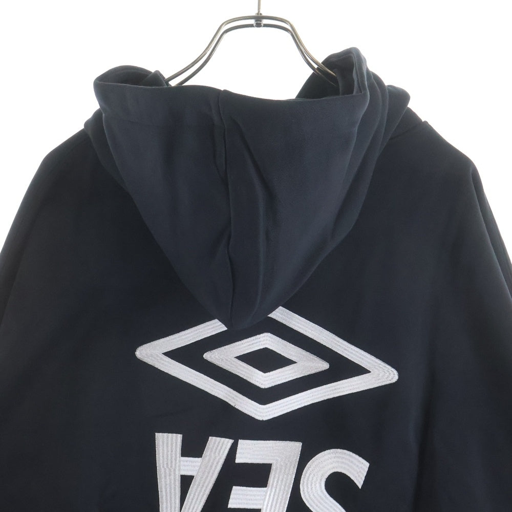 WIND AND SEA(ウィンダンシー) 23SS ×UMBRO LOGO EMBROIDERY HOODIE アンブロ ロゴ刺繍 スウェット プルオーバーパーカー フーディ ブラック WDS-UMB-03