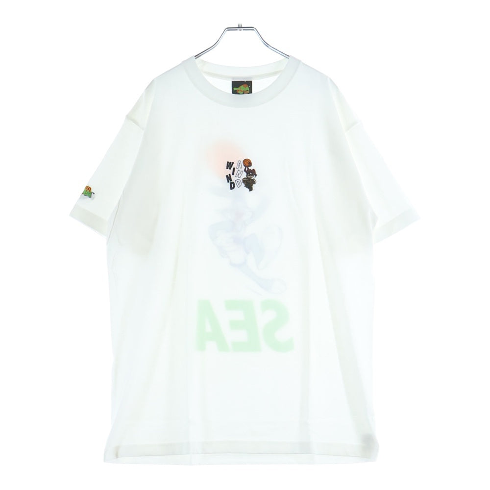 WIND AND SEA(ウィンダンシー) ×SPACE JAM 25TH ANNIVERSARY BUGS BUNNY S/S TEE スペースジャム 25周年記念 刺繍 クルーネック 半袖Tシャツ カットソー ホワイト WDS-SPJ-04