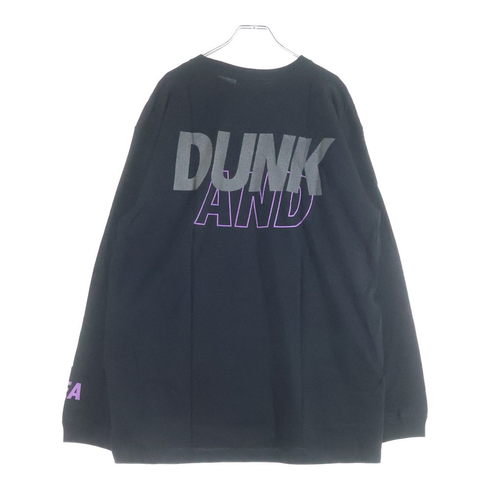 WIND AND SEA(ウィンダンシー) ×SNKR DUNK L/S TEE スニーカーダンク ロゴプリント クルーネック 長袖Tシャツ カットソー ブラック WDS-SNKR-2-06