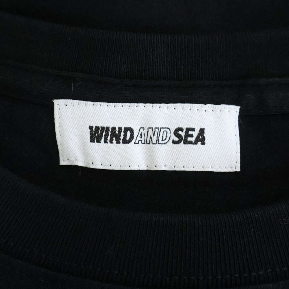 WIND AND SEA(ウィンダンシー) ×SNKR DUNK L/S TEE スニーカーダンク ロゴプリント クルーネック 長袖Tシャツ カットソー ブラック WDS-SNKR-2-06