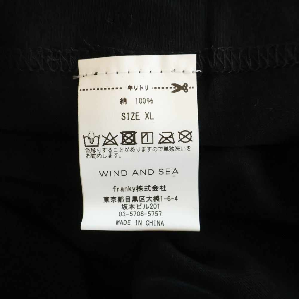 WIND AND SEA(ウィンダンシー) ×SNKR DUNK L/S TEE スニーカーダンク ロゴプリント クルーネック 長袖Tシャツ カットソー ブラック WDS-SNKR-2-06