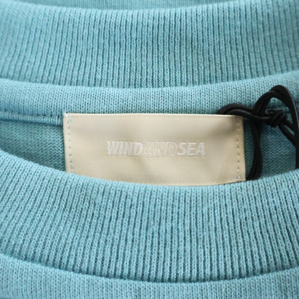 WIND AND SEA(ウィンダンシー) 25SS S/S TEE グラデーション ロゴプリント クルーネック 半袖Tシャツ カットソー ブルー WDS-O-SIGT-25-Q4-CS-01