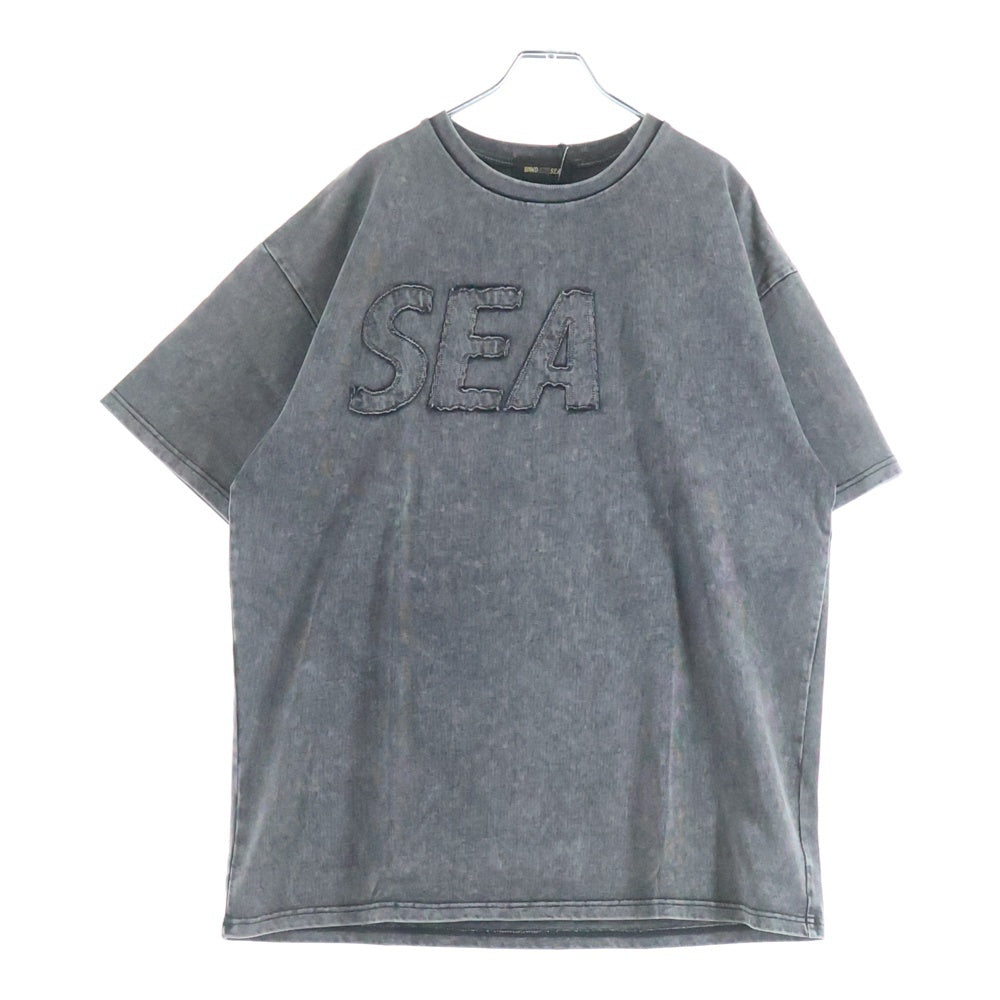 WIND AND SEA(ウィンダンシー) 24SS HIGH SULFER S/S TEE ハイサルファー加工 ロゴ刺繍 半袖Tシャツ カットソー グレー WDS-O-SIG-24-Q4-CS-02