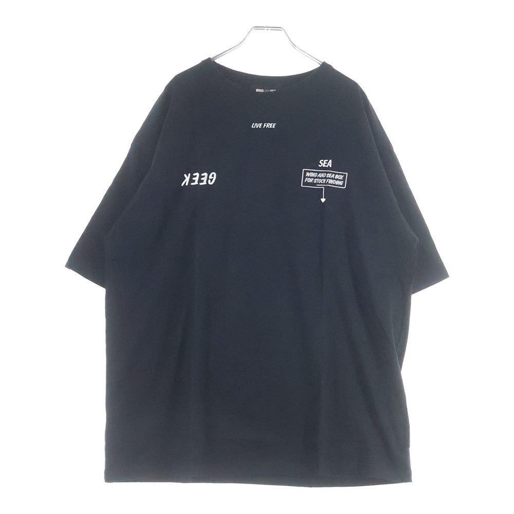 WIND AND SEA(ウィンダンシー) ×GEEK ARCVBX HOME WORK TEE ロゴ刺繍 クルーネック 半袖Tシャツ カットソー ブラック WDS-ARCVBX-35