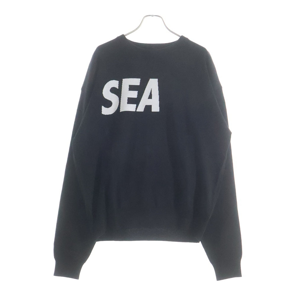 WIND AND SEA(ウィンダンシー) 23SS SILK_BLEND KNIT ロゴジャガード シルクブレンド ニット セーター ブラック WDS-O-SEA-23-Q3-KN-01