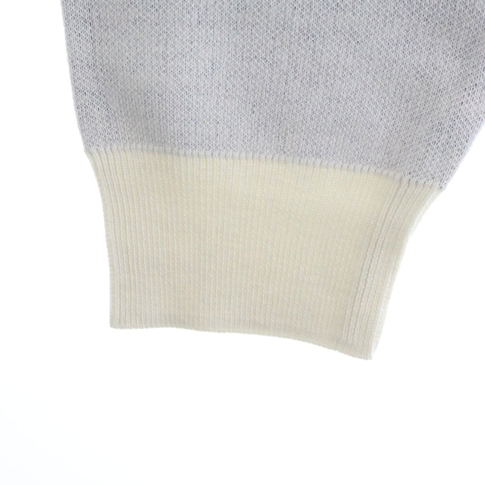 WIND AND SEA(ウィンダンシー) 23SS SILK_BLEND KNIT ロゴジャガード シルクブレンド ニット セーター ホワイト/ブルー WDS-O-SEA-23-Q3-KN-01