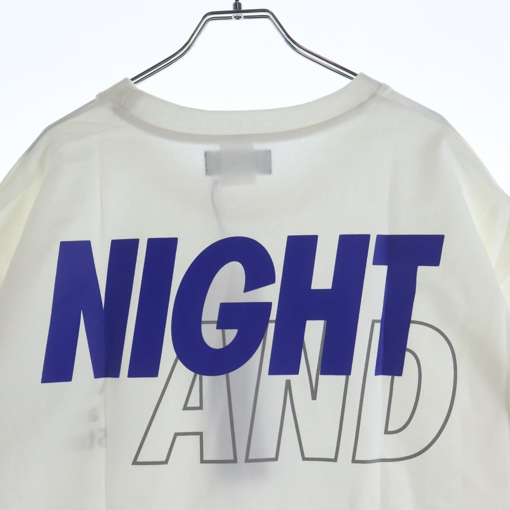WIND AND SEA(ウィンダンシー) ×GOOD NIGHT 5TORE NIGHT AND T-SHIRT グッドナイトストア ロゴプリント クルーネック 長袖Tシャツ カットソー ホワイト WDS-GN5-04