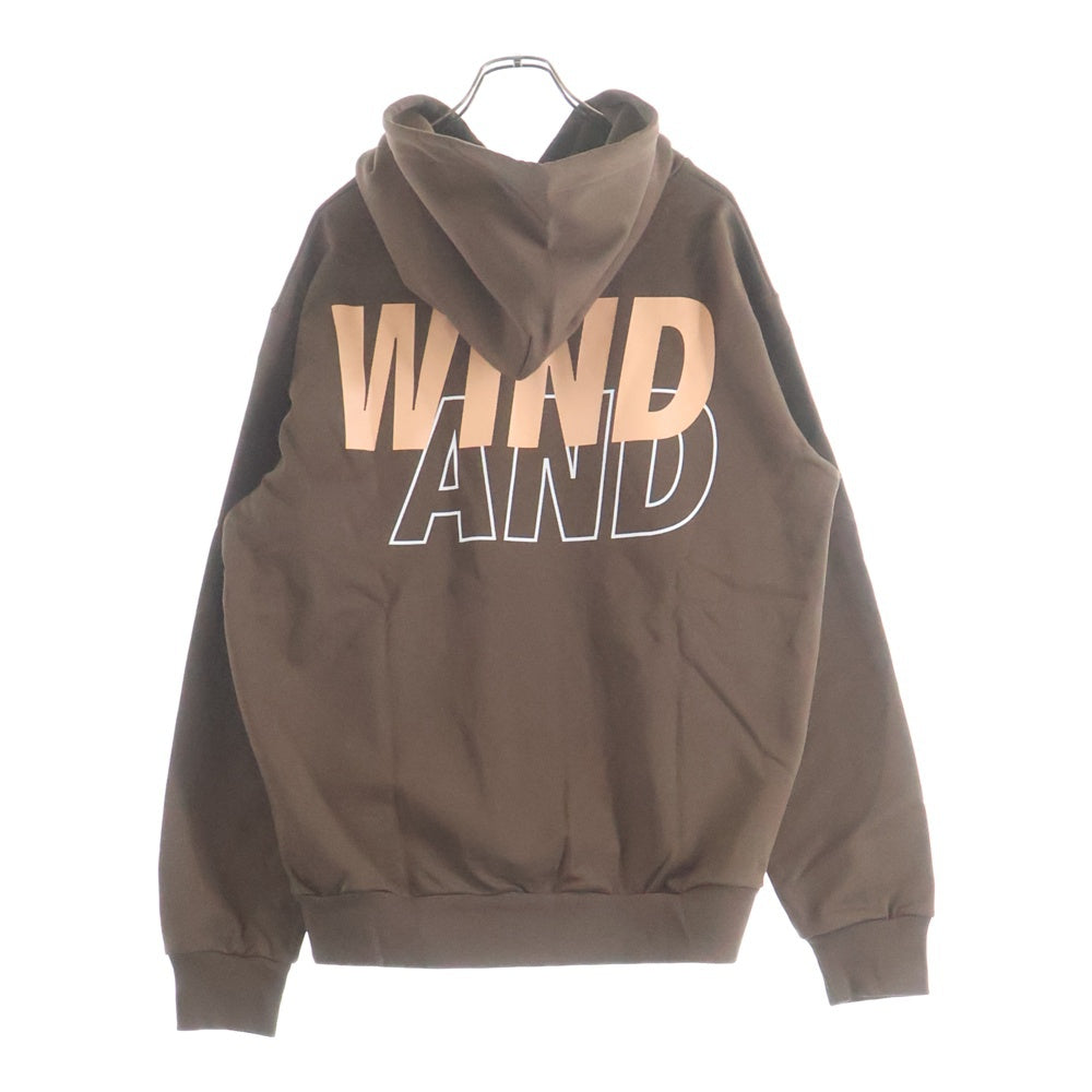 WIND AND SEA(ウィンダンシー) STRAIGHT HOODED SWEATSHIRT ロゴプリント スウェット プルオーバーパーカー ブラウン WDS-O-SIG-25-Q2-CS-01