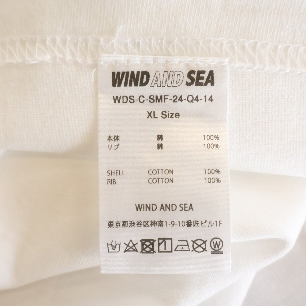 WIND AND SEA(ウィンダンシー) ×SMURF S/S TEE スマーフ プリント クルーネック 半袖Tシャツ カットソー ホワイト WDS-C-SMF-24-Q4-14