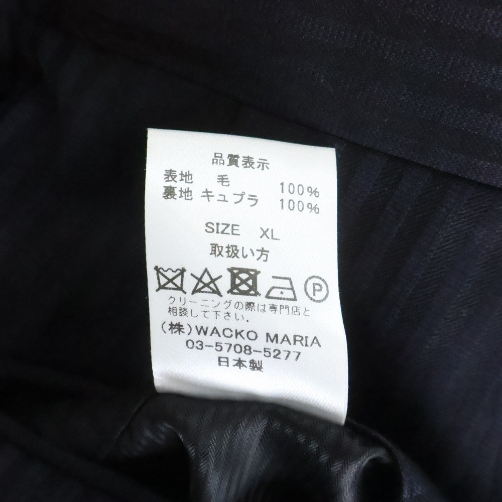 WACKO MARIA(ワコマリア) ×DORMEUIL ドーメル ストライプ スラックスパンツ ブラック