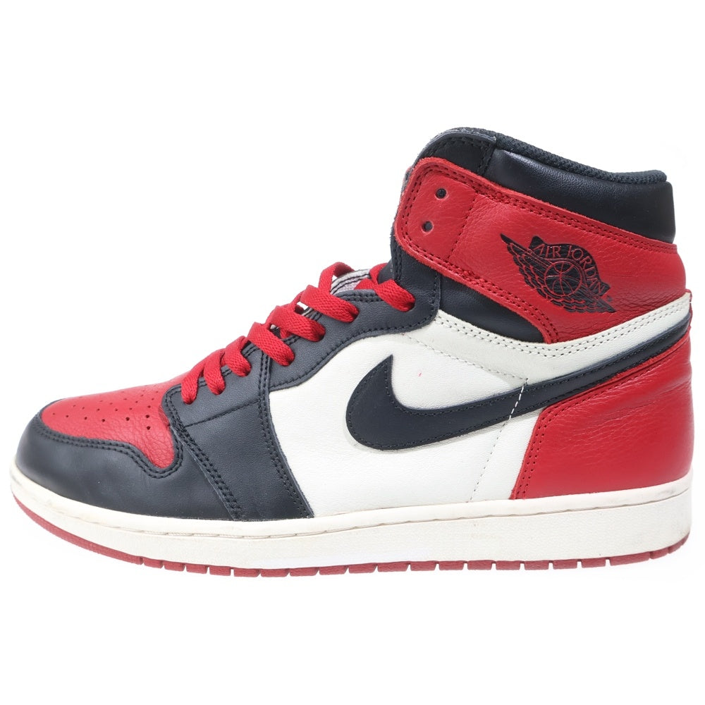 NIKE(ナイキ) AIR JORDAN1 RETRO HIGH OG エアジョーダン1 ブレッド ハイカットスニーカー ホワイト/レッド/ブラック US12/30cm 555088-610