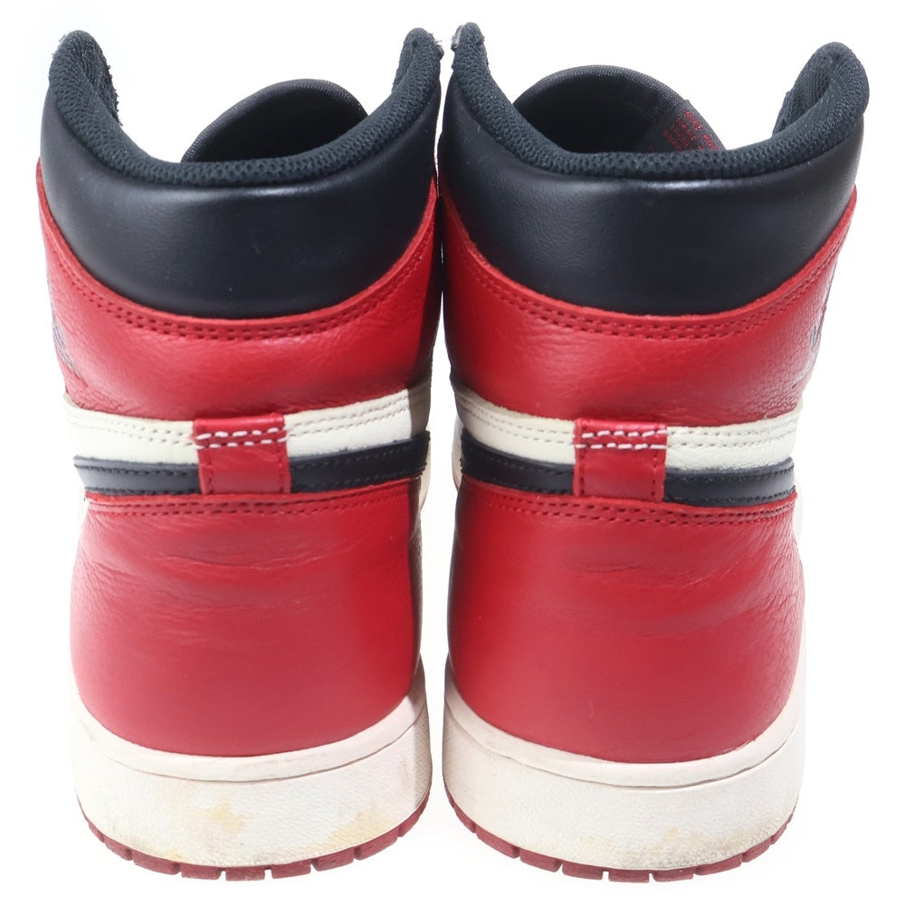 NIKE(ナイキ) AIR JORDAN1 RETRO HIGH OG エアジョーダン1 ブレッド ハイカットスニーカー ホワイト/レッド/ブラック US12/30cm 555088-610