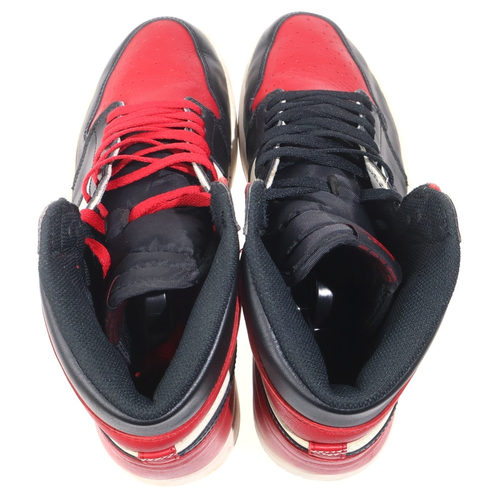 NIKE(ナイキ) AIR JORDAN1 RETRO HIGH OG エアジョーダン1 ブレッド ハイカットスニーカー ホワイト/レッド/ブラック US12/30cm 555088-610