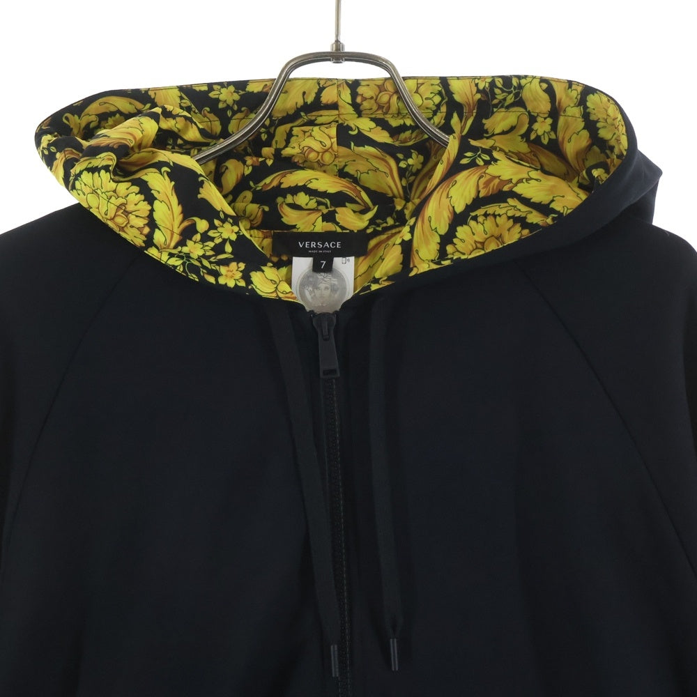 VERSACE(ヴェルサーチ) 20AW メデューサロゴ ジップパーカー ブラック AGU03005