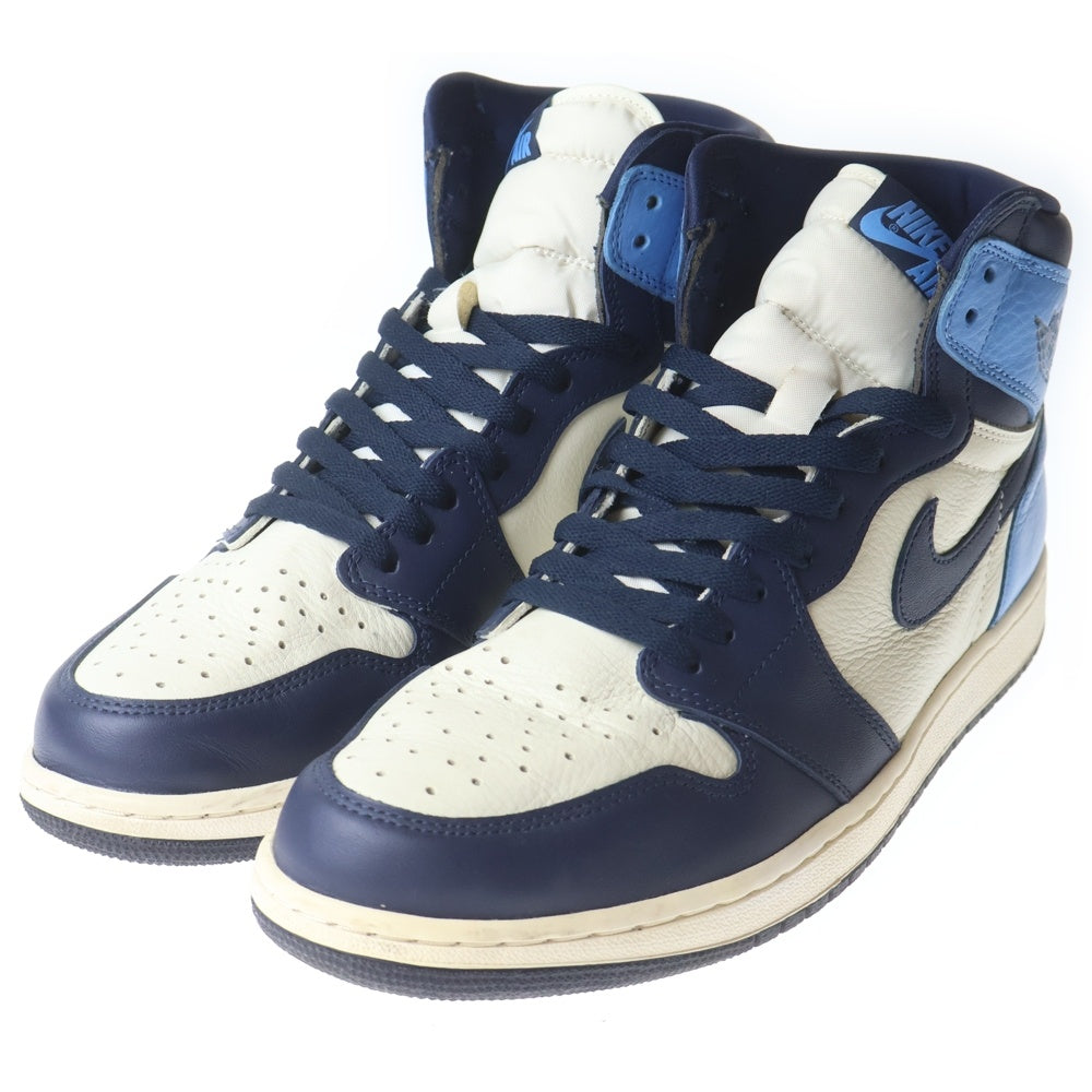 NIKE(ナイキ) AIR JORDAN1 RETRO HIGH OG OBSIDIAN UNIVERSITY BLUE エアジョーダン1 レトロ ハイカットスニーカー オブシディアン ブルー US13/31cm 555088-140