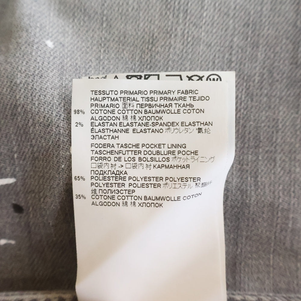DSQUARED2(ディースクエアード) SLIM JEAN ペイント加工 ボタンフライ スリム デニムパンツ ジーンズ グレー S71LB0586 S30260