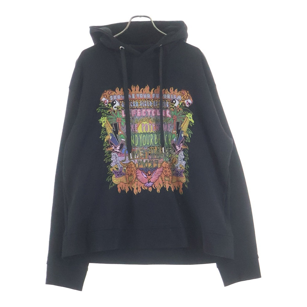 Neil Barrett(ニール バレット) ×JODY PAULSEN ART COLLAGE PRINT HOODIE ジョディポールセン アートコラージュプリント プルオーバーパーカー スウェットフーディ ブラック BJS648S N511P