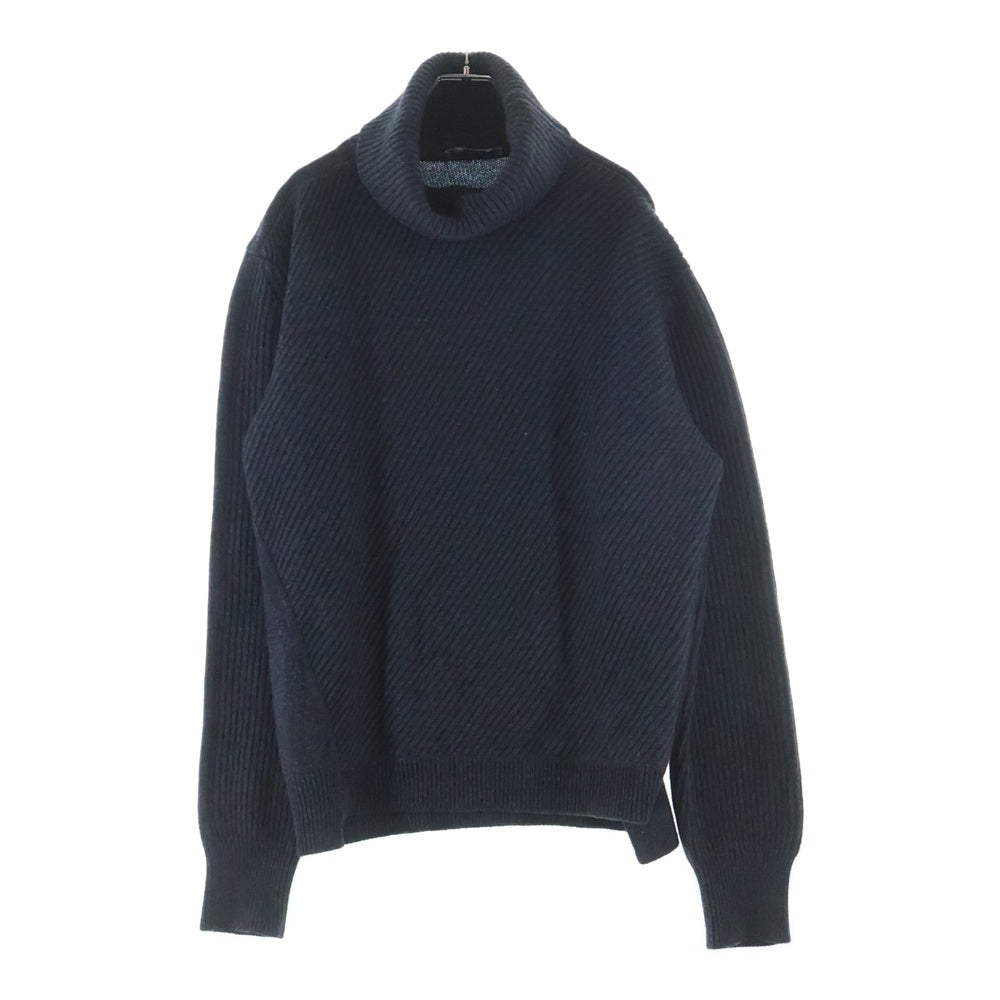 Alexander McQueen(アレキサンダーマックイーン) リブハイゲージ切替 ハイネック ウールニット グレー 663617 Q1AUS