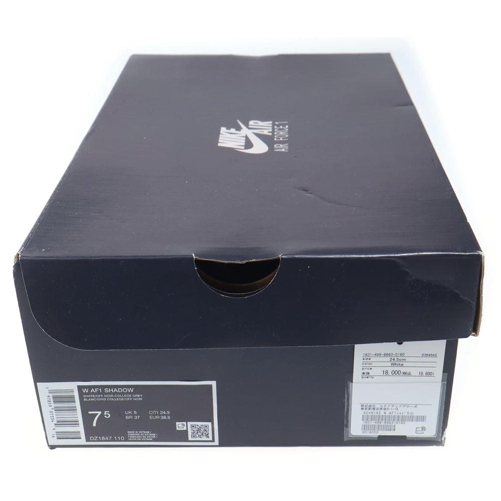 NIKE(ナイキ) WMNS AIR FORCE 1 SHADOW ウィメンズ エアフォース 1 シャドウ ローカットスニーカー ホワイト US7.5/24.5cm DZ1847-110 レディース