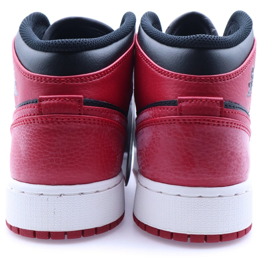NIKE(ナイキ) AIR JORDAN 1 MID GS エアジョーダン ミッド ブレッド ローカットスニーカー ブラック/ホワイト/レッド US6.5Y/24.5cm 554725-074 レディース