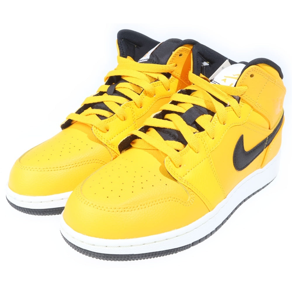 NIKE(ナイキ) AIR JORDAN 1 MID BG エアジョーダン 1 ミッドカットスニーカー イエロー US7Y/25cm 554725-700 レディース