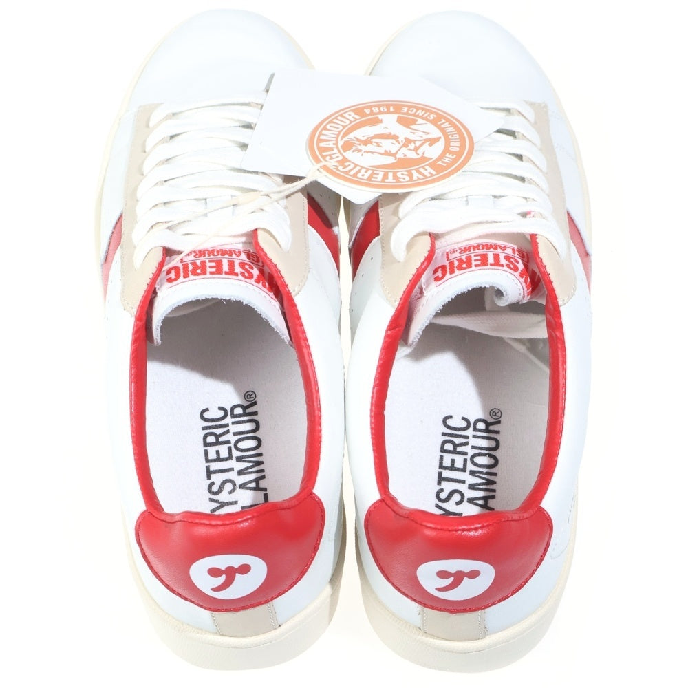 HYSTERIC GLAMOUR(ヒステリックグラマー) クラシック レザー ローカットスニーカー ホワイト/レッド 01201QS014 レディース