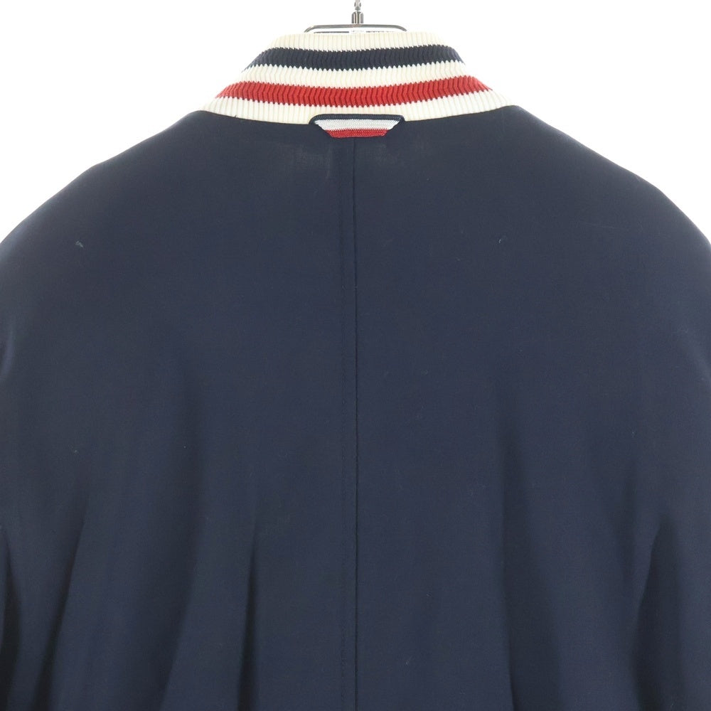 MONCLER GAMME BLEU(モンクレール・ガム・ブルー) 16SS レザー ダウンジャケット スタジャン ブルゾン ネイビー/ホワイト D13914036080 10212