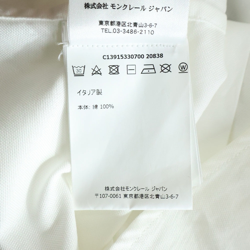 MONCLER GAMME BLEU(モンクレール・ガム・ブルー) 17SS CAMICIA ボタンダウン 半袖シャツ ホワイト C13915330700 20838