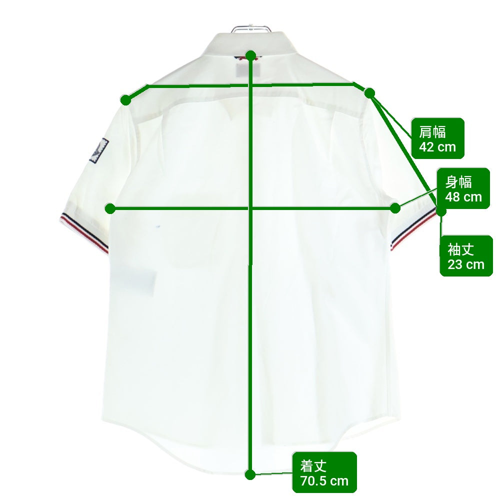 MONCLER GAMME BLEU(モンクレール・ガム・ブルー) 17SS CAMICIA ボタンダウン 半袖シャツ ホワイト C13915330700 20838