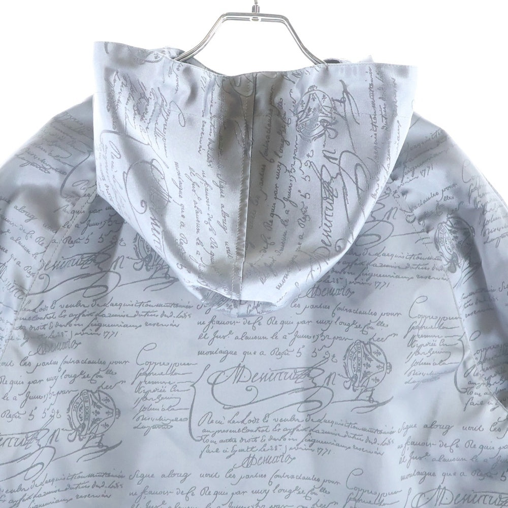 Berluti(ベルルッティ) カリグラフィ 総柄 ナイロン ジップアップ パーカー ジャケット グレー R17OBU71PAEF