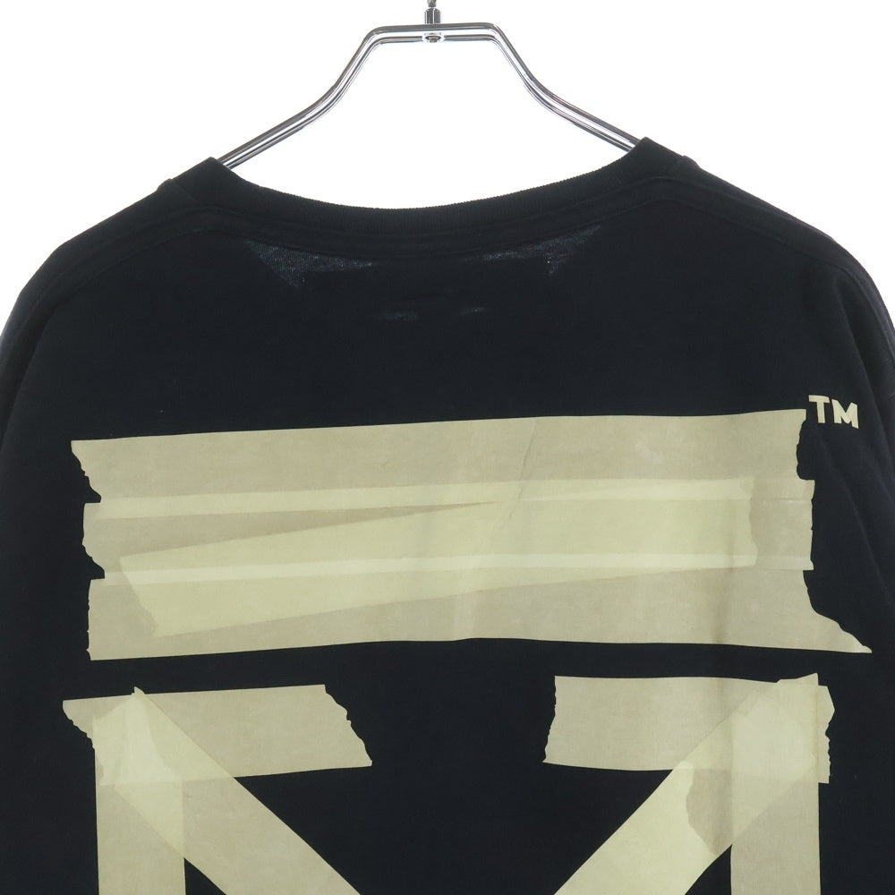OFF-WHITE(オフホワイト) 20SS TAPE ARROWS L/S TEE テープ アロー ロゴプリント クルーネック 長袖Tシャツ カットソー ブラック OMAB001R20185002
