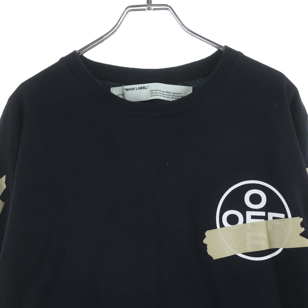OFF-WHITE(オフホワイト) 20SS TAPE ARROWS L/S TEE テープ アロー ロゴプリント クルーネック 長袖Tシャツ カットソー ブラック OMAB001R20185002