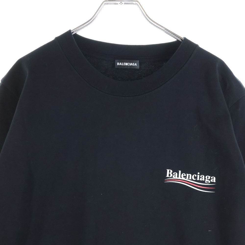BALENCIAGA(バレンシアガ) 20AW キャンペーンロゴプリント クルーネック 半袖Tシャツ カットソー ブラック 620967 TIV52