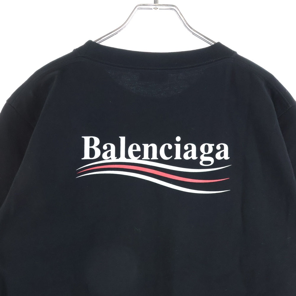 BALENCIAGA(バレンシアガ) 20AW キャンペーンロゴプリント クルーネック 半袖Tシャツ カットソー ブラック 620967 TIV52