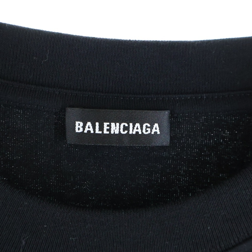 BALENCIAGA(バレンシアガ) 20AW キャンペーンロゴプリント クルーネック 半袖Tシャツ カットソー ブラック 620967 TIV52