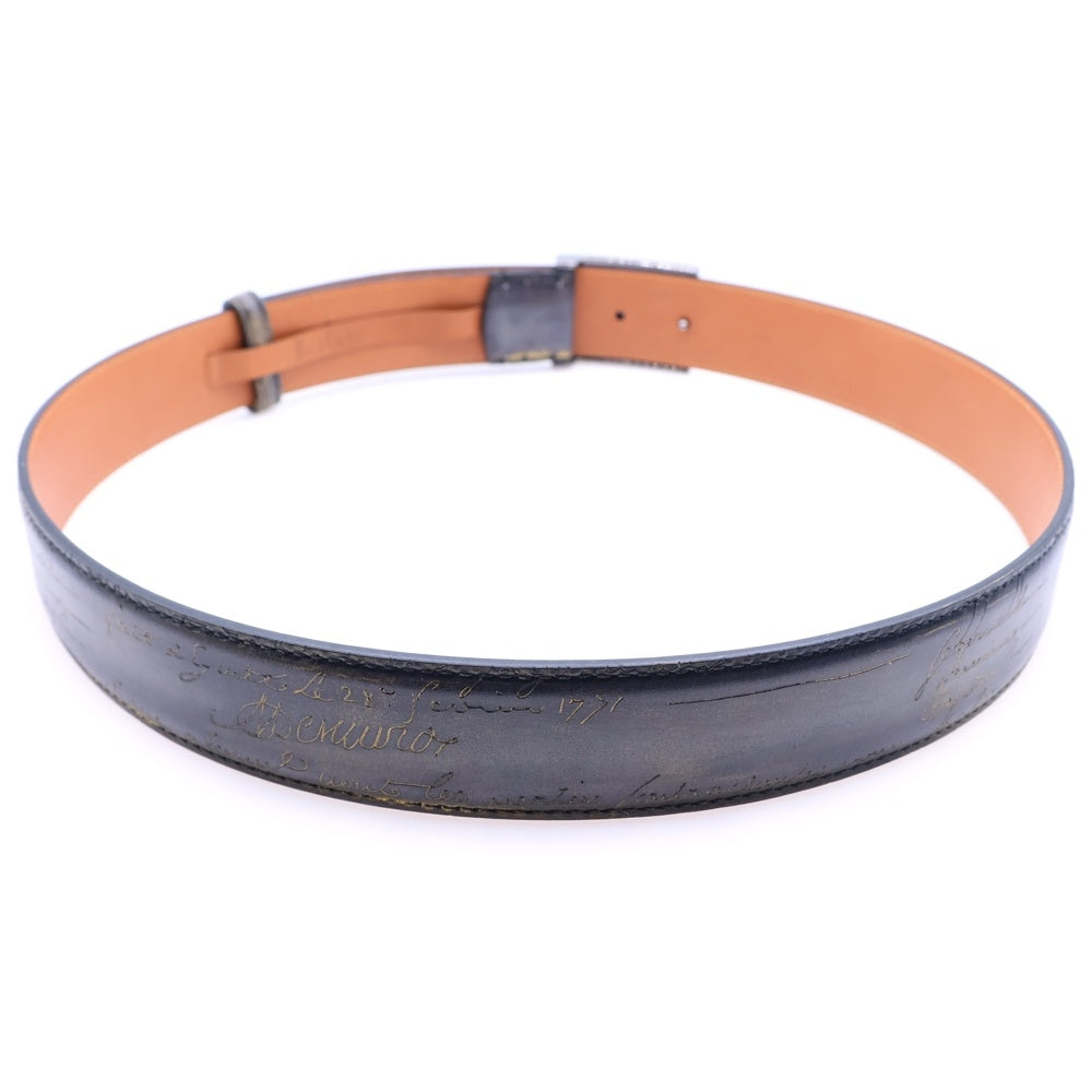 Berluti(ベルルッティ) カリグラフィ レザー ベルト ネイビー L0146