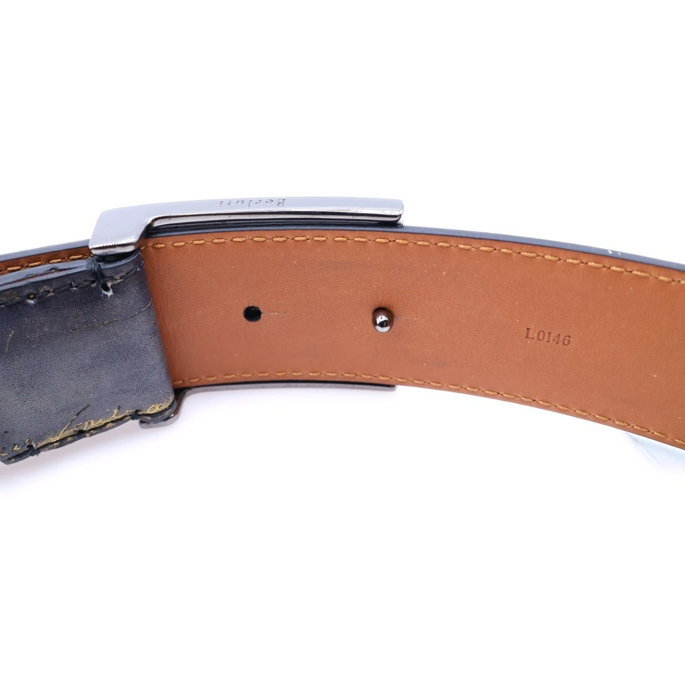 Berluti(ベルルッティ) カリグラフィ レザー ベルト ネイビー L0146