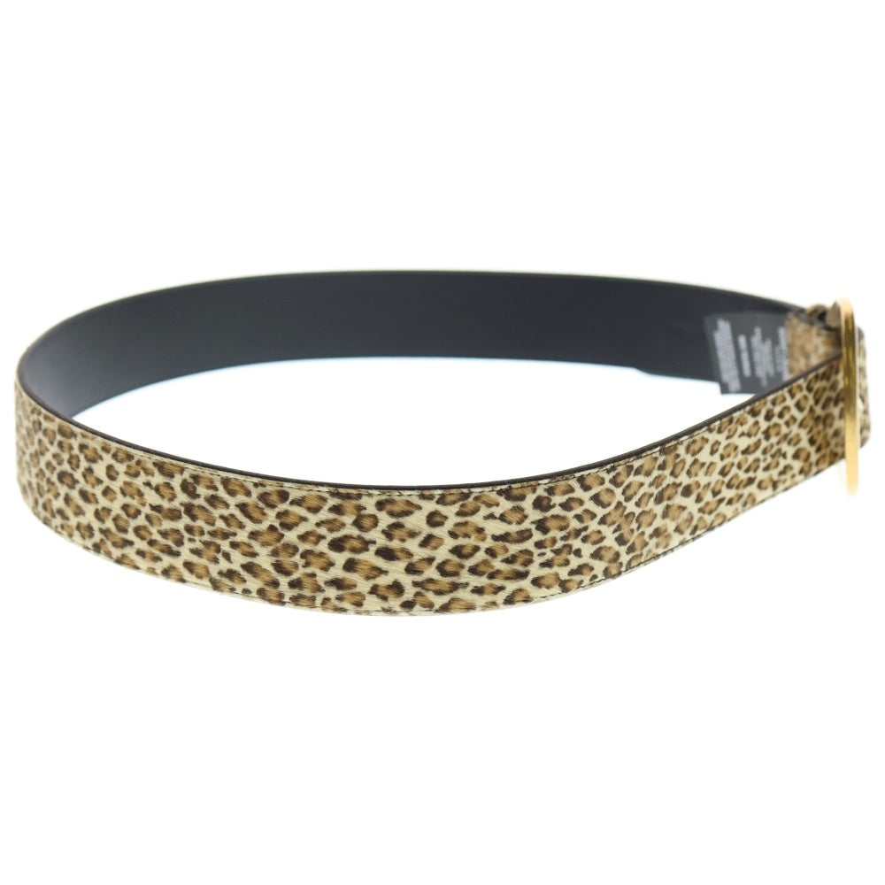 SAINT LAURENT PARIS(サンローランパリ) メタルバックル レオパード ハラコレザー ベルト ブラウン VCT606346 レディース